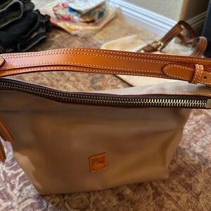 Dooney & Bourke Beige and Tan Shoulder Bag